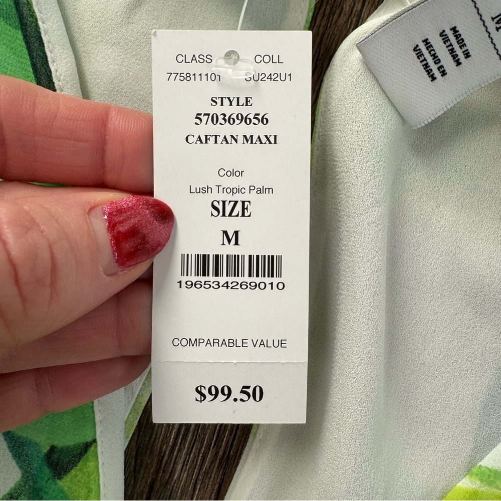 NWT WHBM Tropical Caftan Maxi Dress Medium - Picture 6 of 6